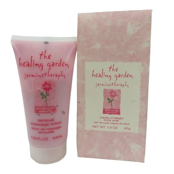 The Healing Garden Jasmine Therapy Body Soak Sensual Massage Lotion Travel Size - Picture 1 of 6